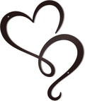 Bnesi Minimalist Heart Metal Wall Art, Black Wall Decor for Bedroom