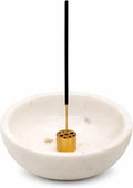 Natural Marble and Brass Incense Holder