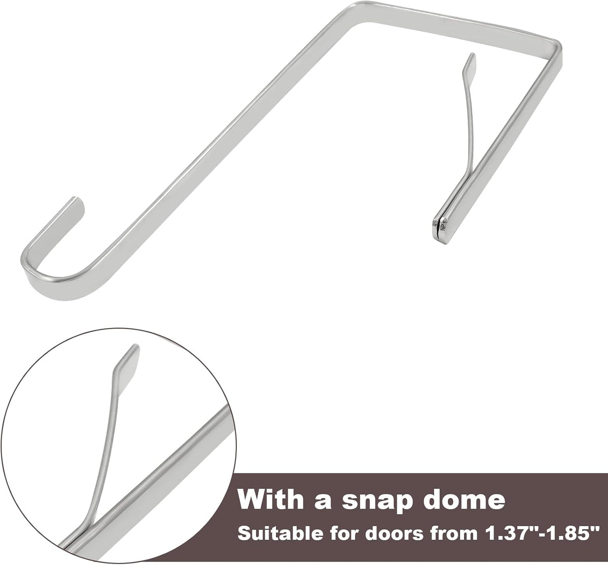 10Pcs Z-Shape Over The Door Hooks, 5mm Silver
