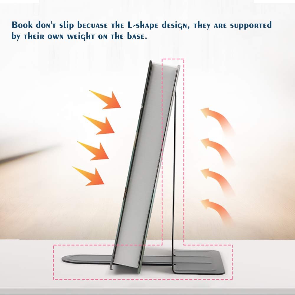 Book Ends, Metal BookEnds Heavy Duty bookend (Black 10 Pair)