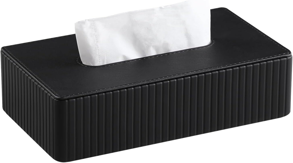 Short Tissue Box Cover, Rectangle Tissue Box Holder, Black