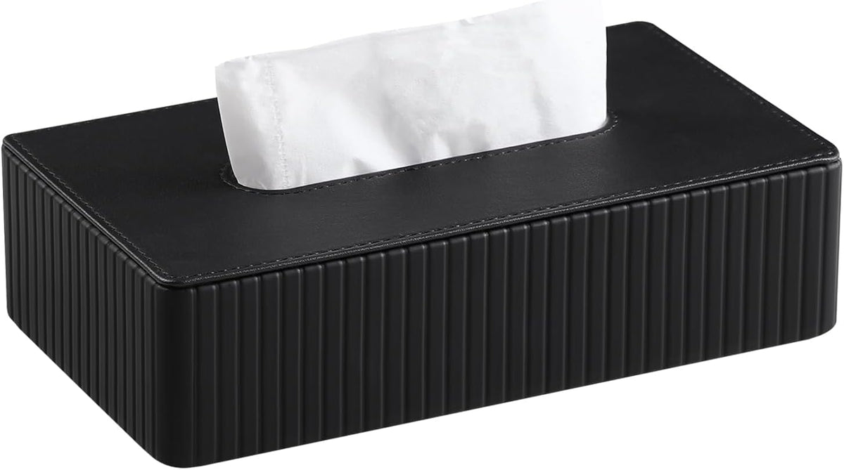 Short Tissue Box Cover, Rectangle Tissue Box Holder, Black