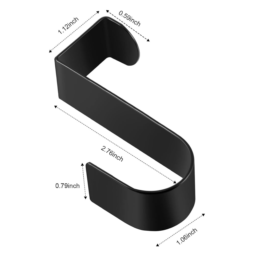Hotop 12 Pcs Over Door Hooks for Hanging Metal Z Shaped 1 Inch, Black