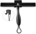 Shower Squeegee for Shower Doors with Bold Handle, 11" Anti-Rust Silicone Shower Squeegee for Shower Glass Door with Stainless Steel Inner Frame, Ergonomics All-Purpose Window Squeegee-Black