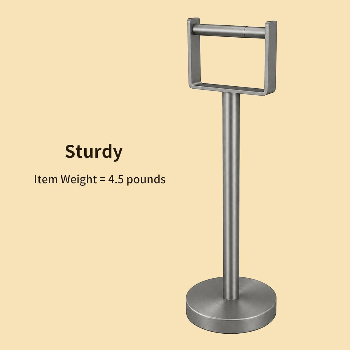 YUMORE Toilet Paper Holder Stand, Extra-Weighted Base, Brushed Graphite