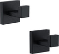 Towel Hooks for Bathrooms, Matte Black Towel Hook for Kitchen Bathroom, SUS304 Stainless Steel Coat Hook, Heavy Duty Towels Holder Hooks for Hanging, 2 Pack