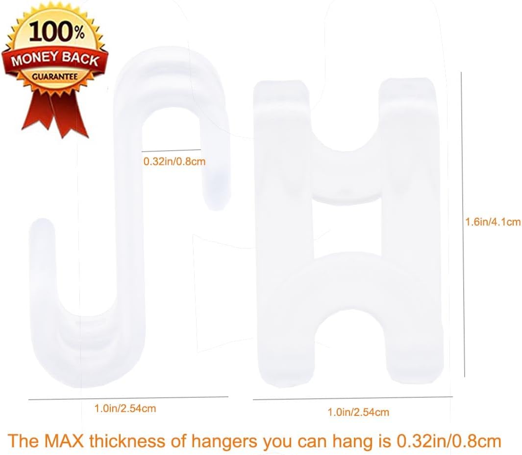 60 Pcs Clothes Hanger Connector Hooks, Mini Cascading Hanger Hooks for Velvet Huggable Hangers, Wooden Hangers, Heavy Duty Space Saving for Closet (Clear)