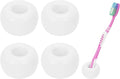 4 Pack Mini Ceramic Toothbrush Holders, Single Toothbrush Holder for Shower, Cute Toothbrush Stand for Bathroom, Medicine Cabinet, Dorm (White)