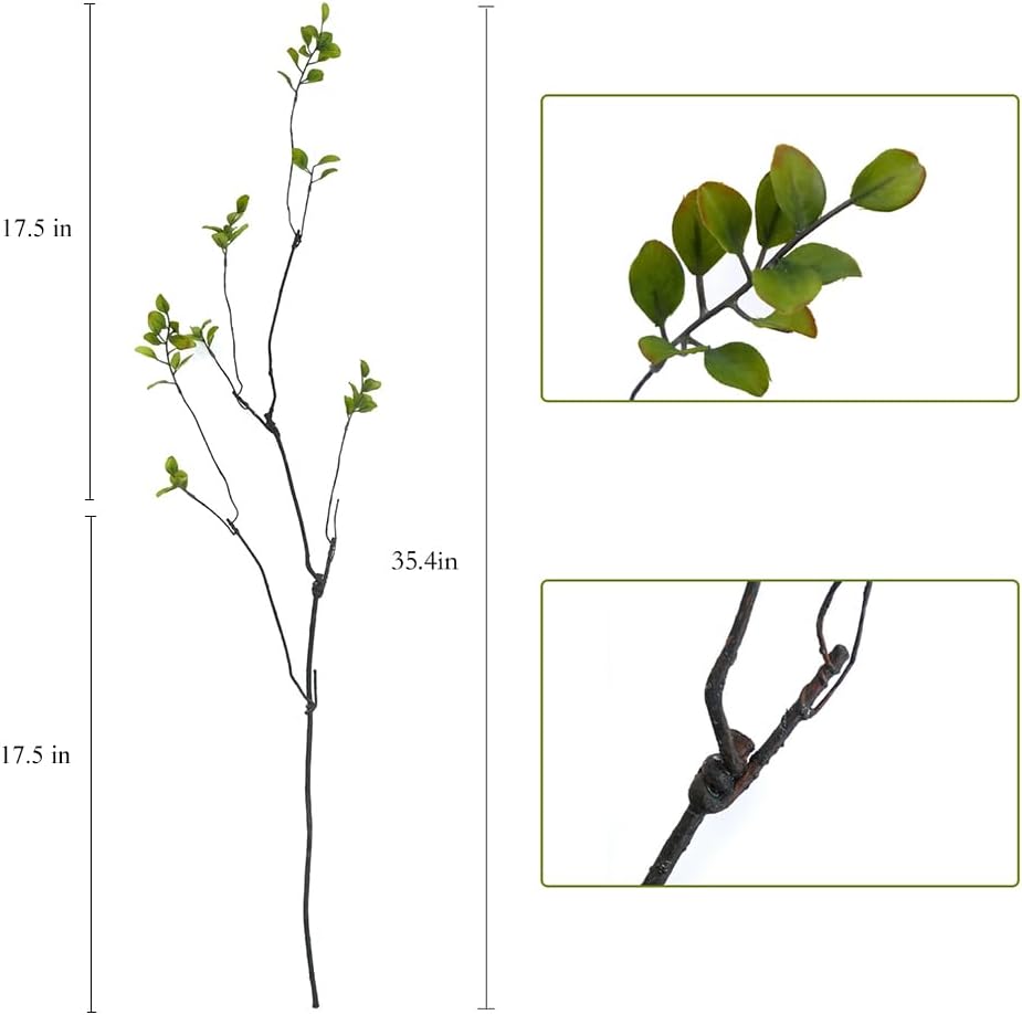 4 Pcs Eucalyptus Stems for Vase, Faux Greenery Branches