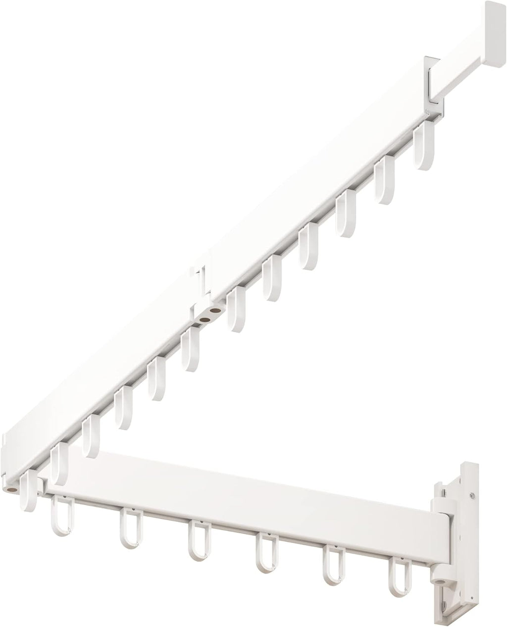 HEILAIYI Clothes Drying Rack,Laundry Drying Rack,Wall Mounted Clothes Rack,Laundry Rack Wall Mount,Folding Retractable Collapsible Drying Rack Clothing (Three-Poles,Loop Hooks,White)