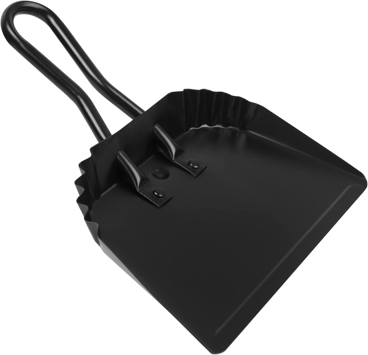 Heavy-Duty Metal Dust Pan-10”Wide Handheld Angled Dustpan with Grip Handle