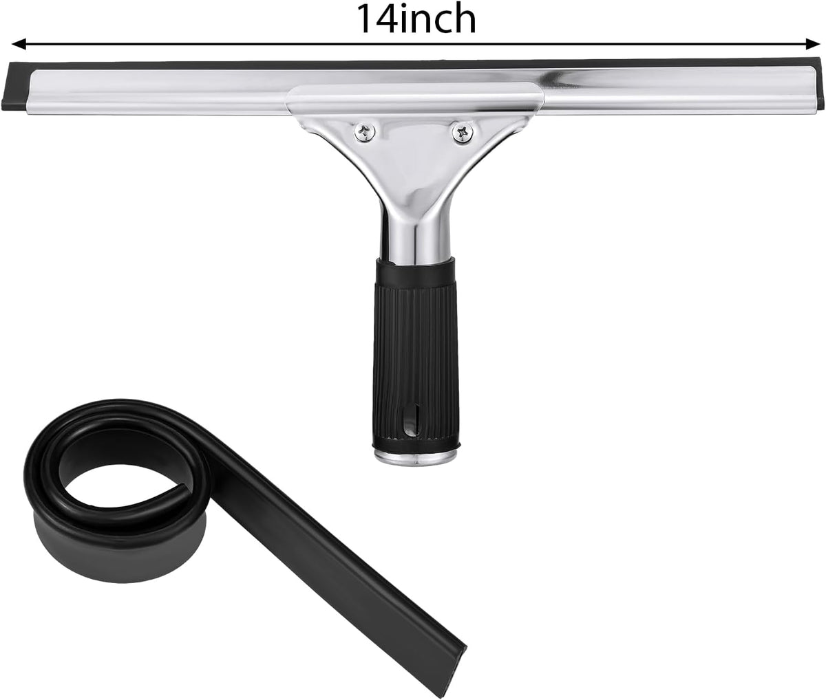 6 Pcs 14'' Window Squeegee with Replacement Rubber Blade