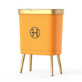Procade Orange Bathroom Trash Can with lid,4 Gallon Retro Gold Garbage Can