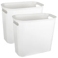 2 Pack Small Bathroom Trash Can 3.5 Gallon Slim Plastic Garbage Can, White