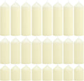 24-Pack Ivory Pillar Candles Bulk Set