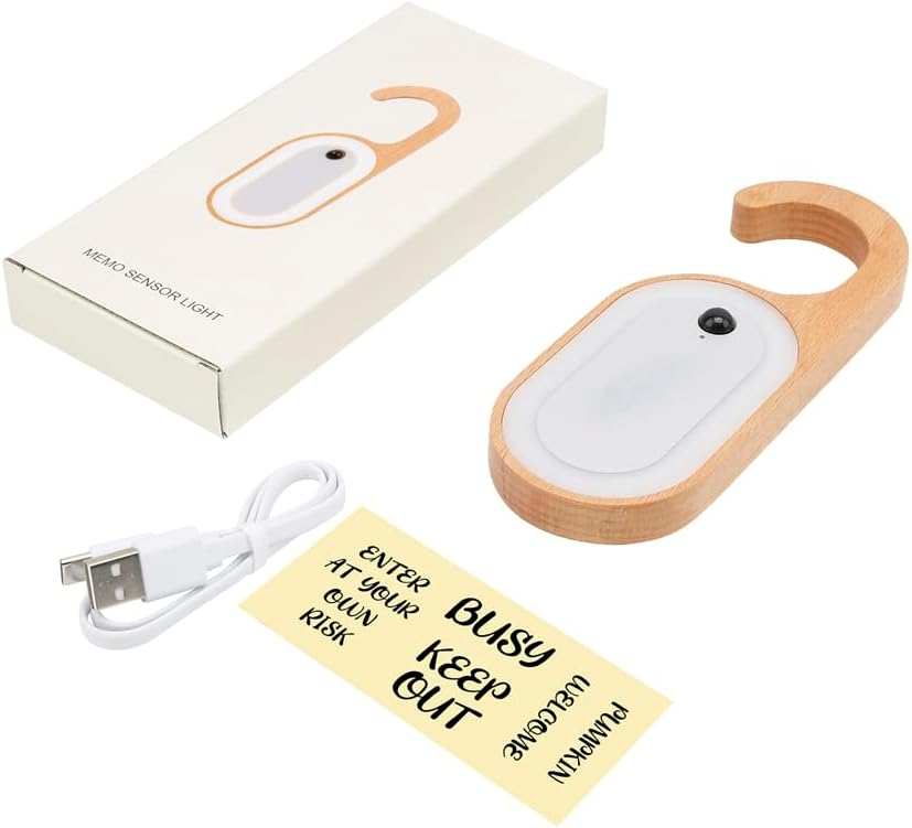 LANDGOO Keyhole Light, Doorknob Memo Board Night Light,Beech, 1 Pack
