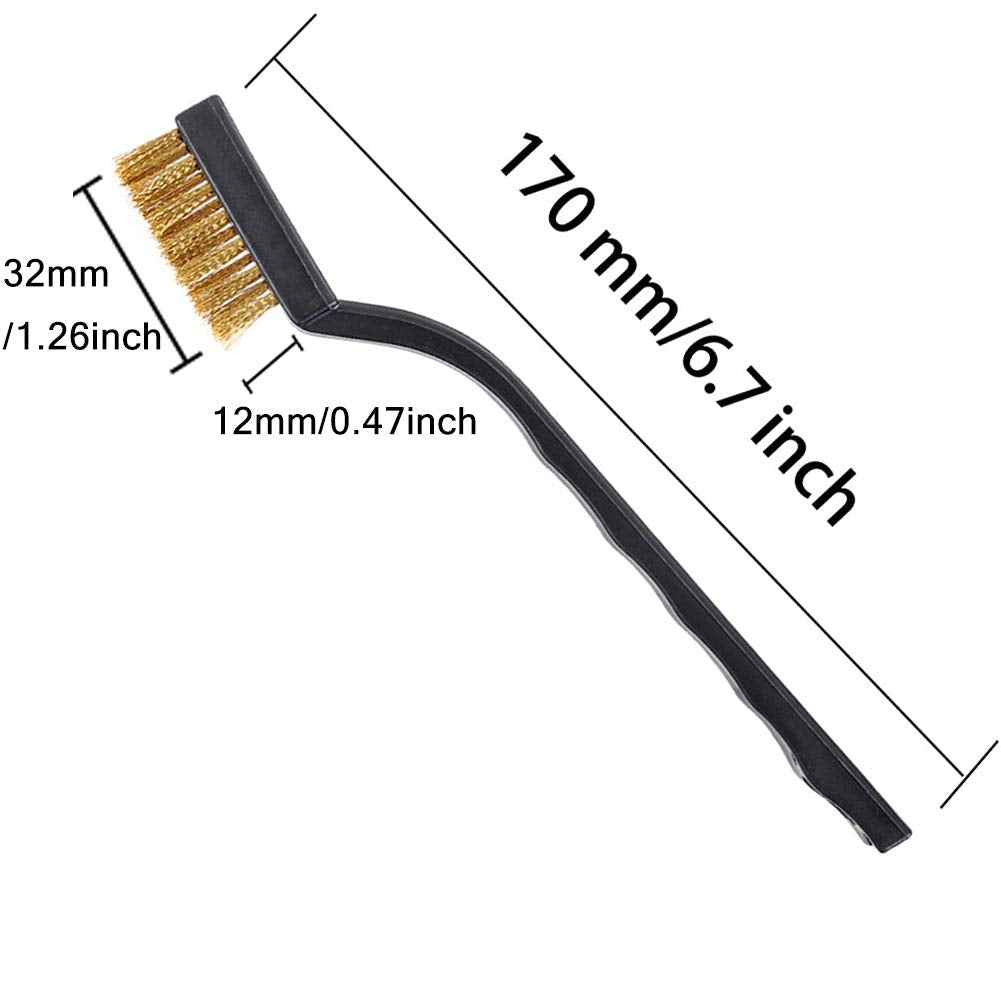 30PCS Mini Brass Wire Brush , Curved Handle, Masonry Brushes