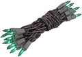 Novelty Lights 8.5 Feet 20 Bulb Green Mini Light String, Brown Wire