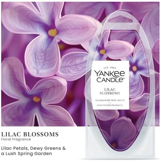 Yankee Candle Scented Wax Melts for Wax Warmers, Long Lasting Home Fragrance, Odor Eliminating Wax Cubes, Lilac Blossoms, 6 Count (Pack of 2)