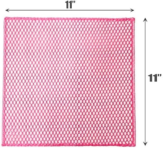 Basic Dish Wash Net 10 pcs - All Purpose, Non-Scratch, Heavy Duty Dish Scrubbers for Cleaning Dishes, Pots and Pans Color Pink