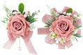 Dusty Rose Corsage and Boutonniere Set Girl Prom Corsage Wristlet