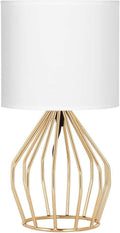 HAITRAL Gold Table Lamp - Modern Style Desk Lamp,13.8Inch,E26 Base