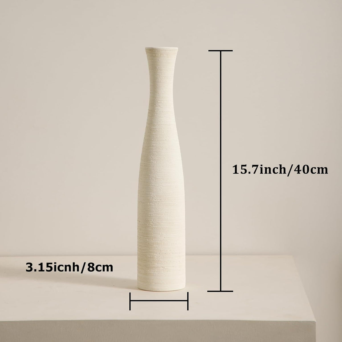 Ceramic Vase Home Decor, 15.7" Tall Flower Vases Modern Rustic Farmhouse