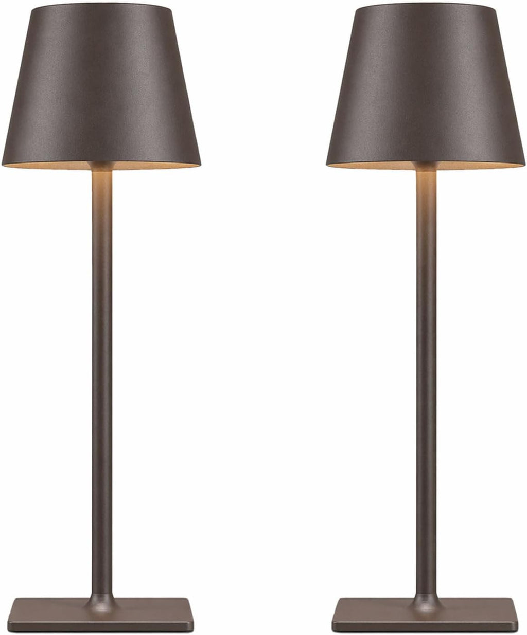 Fizrice Rechargeable Table Lamp Cordless Battery Operated, Brown 2 Pack