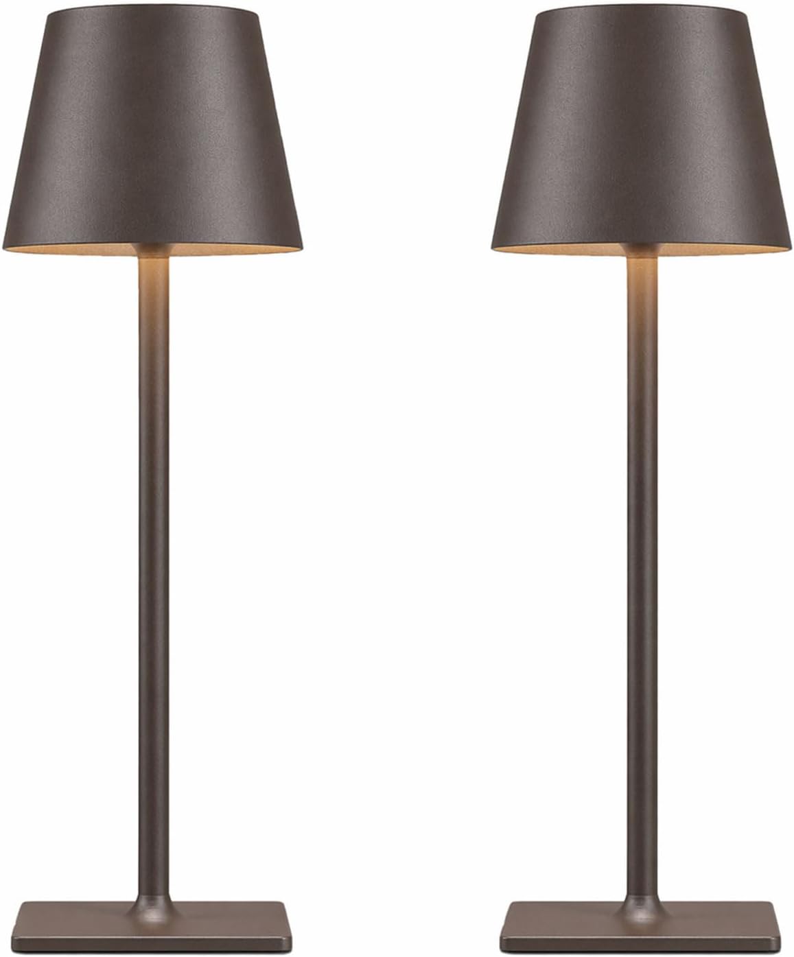 Fizrice Rechargeable Table Lamp Cordless Battery Operated, Brown 2 Pack