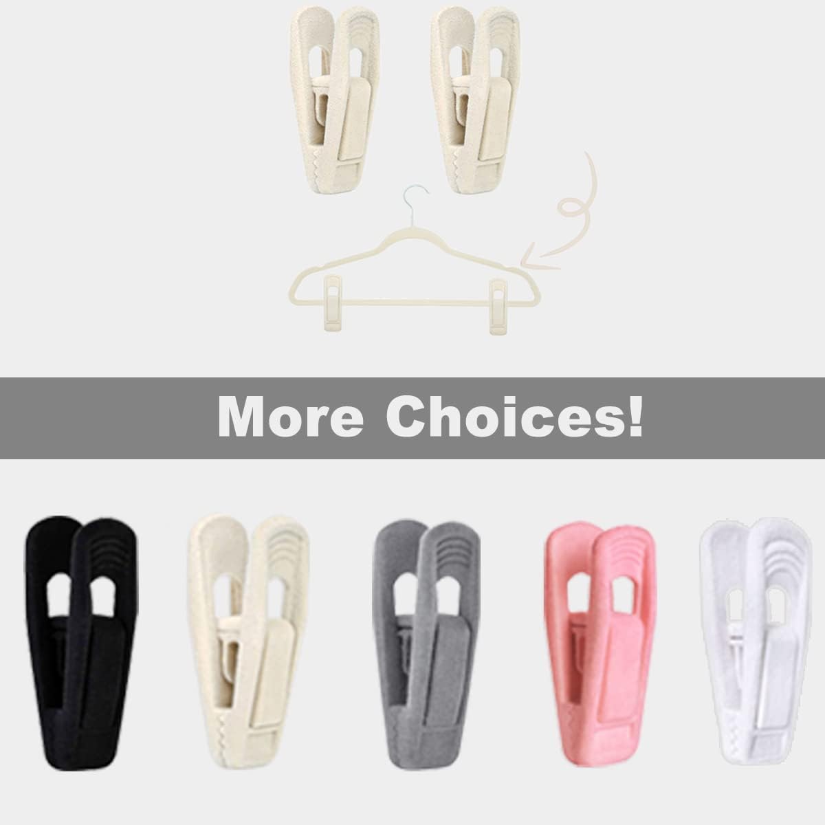 TOFIIGREM Beige Velvet Hangers Clips (80-Pack), Non-Slip Strong Velvet Clips for Velvet Skirt Hangers, Velvet Pants Hanger Velvet Clips Fit for Thin Velvet Clothes Suit Hangers