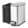 Small Bathroom Trash Can with Lid, Bedroom Trash Can, Silver