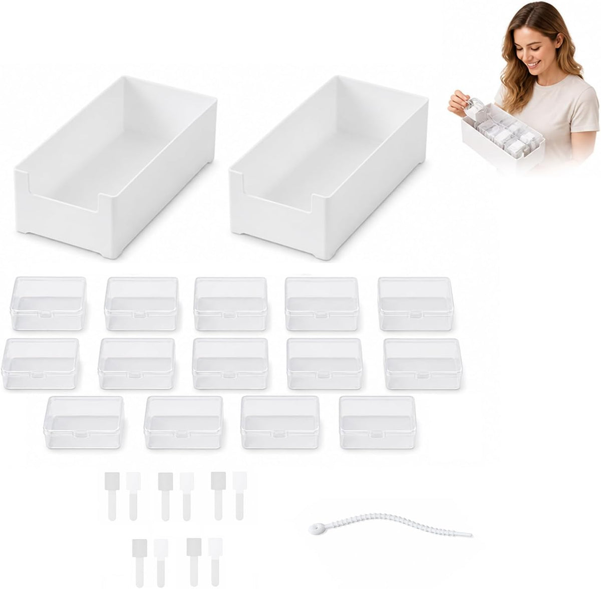 Cable Management Kit - Cable Storage Box - Cable Clips - Cable Ties