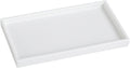 Bathroom Vanity Tray - 11'' Ceramic Rough-Textured Rectangle Countertop Tray, Heavy-Duty Organizer Plate for Perfume, Jewelry, Candles, Soap Dispenser, Kitchen Decorative Stone Trays, White