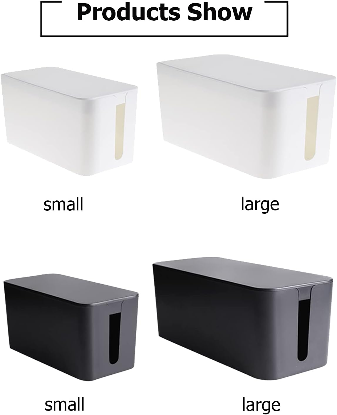 Cable Management Box,Power Cover Surge Protector for Desk Large White