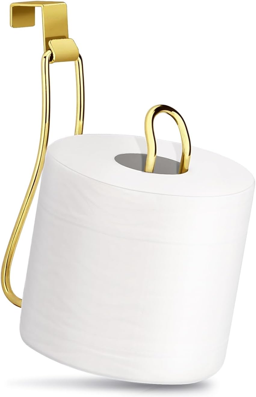 Over the Tank Toilet Paper Holder, Bathroom Organizers and Storage, Gold
