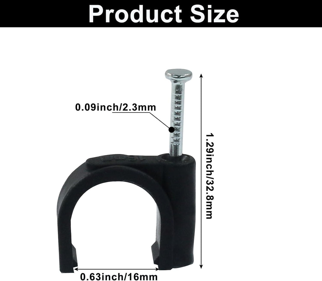 Waziaqoc 50 Pack 16mm Nail in Cable Clips