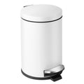 Cesun Small Round Bathroom Trash Can with Lid Soft Close, 1.2 Gal, White