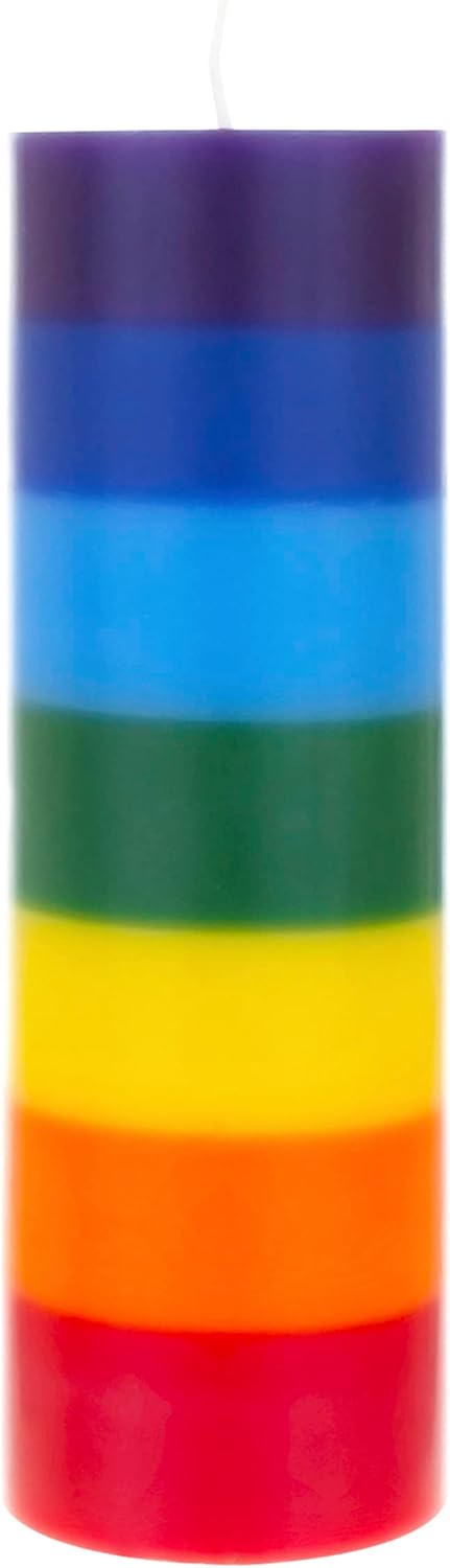 Mega Candles Unscented Multi Color Solid Pillar Chakra Candles, Hand Poured Premium Wax Candle 3 Inch x 9 Inch, 100% Cotton Wick, Positive Healing Energy, Meditation, Relaxation, Reiki, Yoga