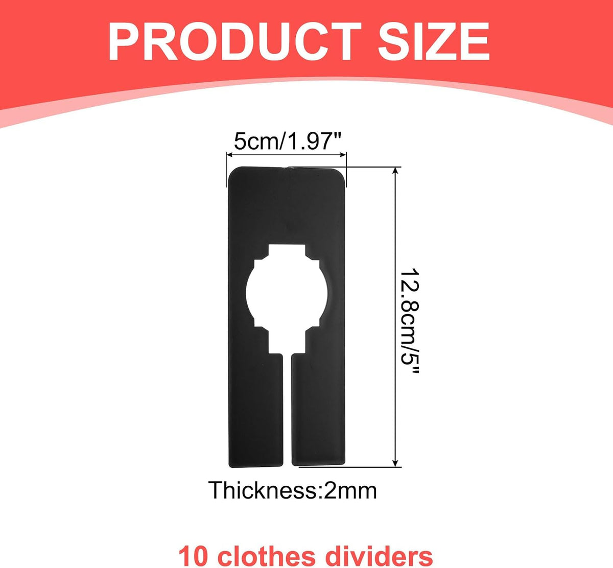 uxcell 10Pcs Clothes Dividers Rectangle Closet Rack Dividers Black