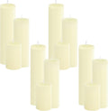 12-Pack Ivory Unscented Pillar Candle Set