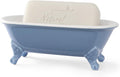 6.5" Ceramic Mini Clawfoot Bathtub Soap Dish,Bar Soap Holder,Blue