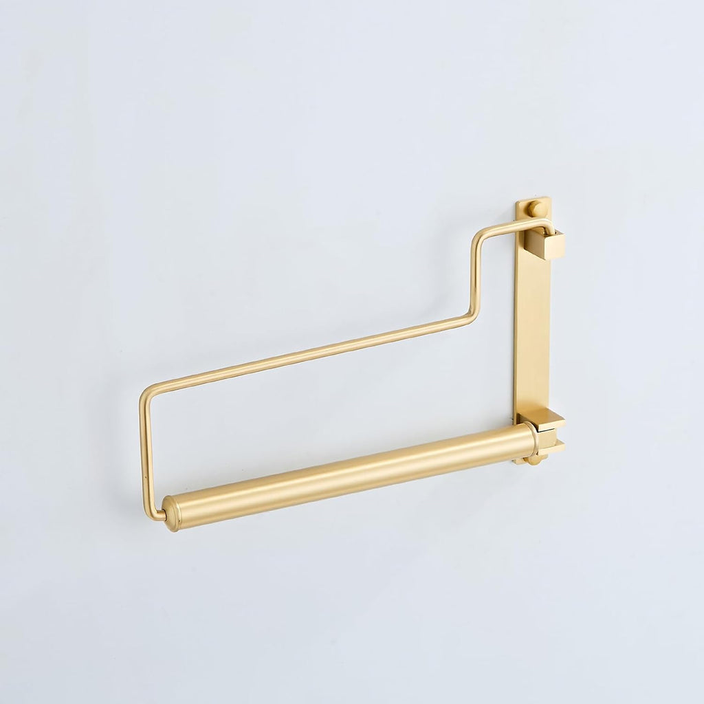 NEWRAIN Clothes Drying Rack, Laundry Racks for Drying Clothes, Wall Mounted Swing Arm Clothes Hanger for Laundry Room, Garage, Indoor & Outdoor Use,Brushed Gold (Pack of 2)