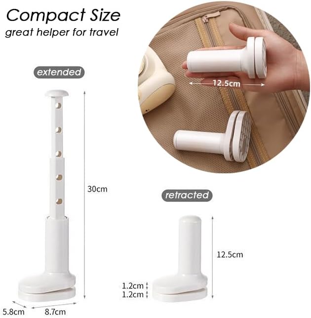 Portable Travel Clothes Drying Rack - Clamping Design- Retractable Rob - Anti-Scratch Silicon Pad - Enhance Stability - Suitable for Door, Drawer, Luggage Handle