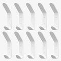 Homeforia White Wall Coat Hooks, High-End Metal, Heavy Duty, Set of 10