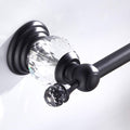 Crystal Black Towel Bar, Adjustable Bathroom Towel Holder Bar, Matte Black Single Towel Rack Hanger Home Towel Holder Rod for Bathroom Wall Mounted Bathroom Accessory
