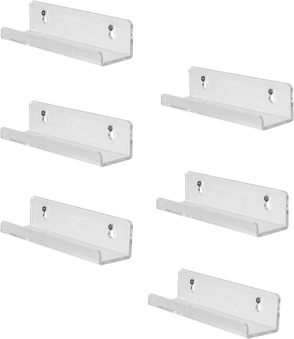 Sooyee 6 Pack 7 Inch Vinyl Shelf, Clear