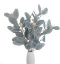 4Pcs Artificial Eucalyptus Leaves Stems Faux Eucalyptus Plant Branches for Vase Filling Home Decoration Flowers Wedding Holiday Arrangement (Light Blue)