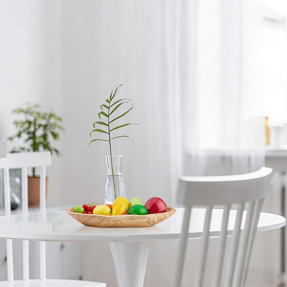 DICOSMETIC Wooden Fruit Bowl Rustic Fruit Tray Housewarming Serving Platter