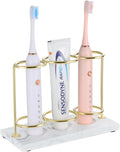 Emibele Electric Toothbrush Holder, 3 Slots 2-Layer Gold Toothbrush Holder