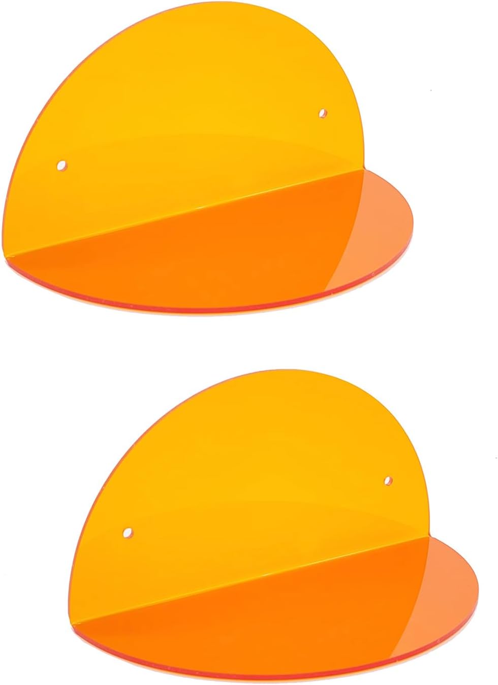 ROYALITA 2-Pack Small Acrylic Shelves Room Decor Floating Shelves, Orange